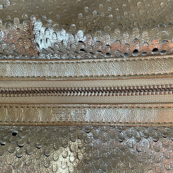 $620 Kate Spade Collect Metallic Silver Perforated Leather Shoulder Bag Purse - Picture 9 of 16